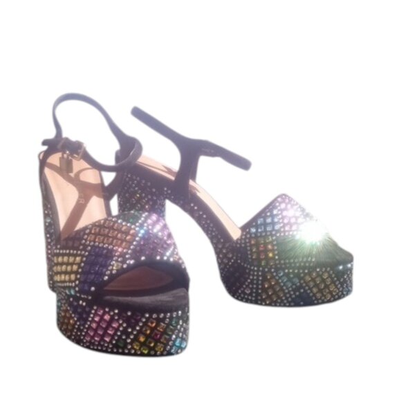 Kurt Geiger Shoes - Kurt Geiger Black and Rainbow Platform Sandals | US 10 EUR 41 | NWT